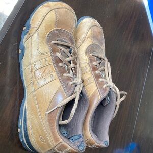 Skechers Men's Brown Casual Shoes SN60217 Leather Upper Clean Used Size 9.5 Mens